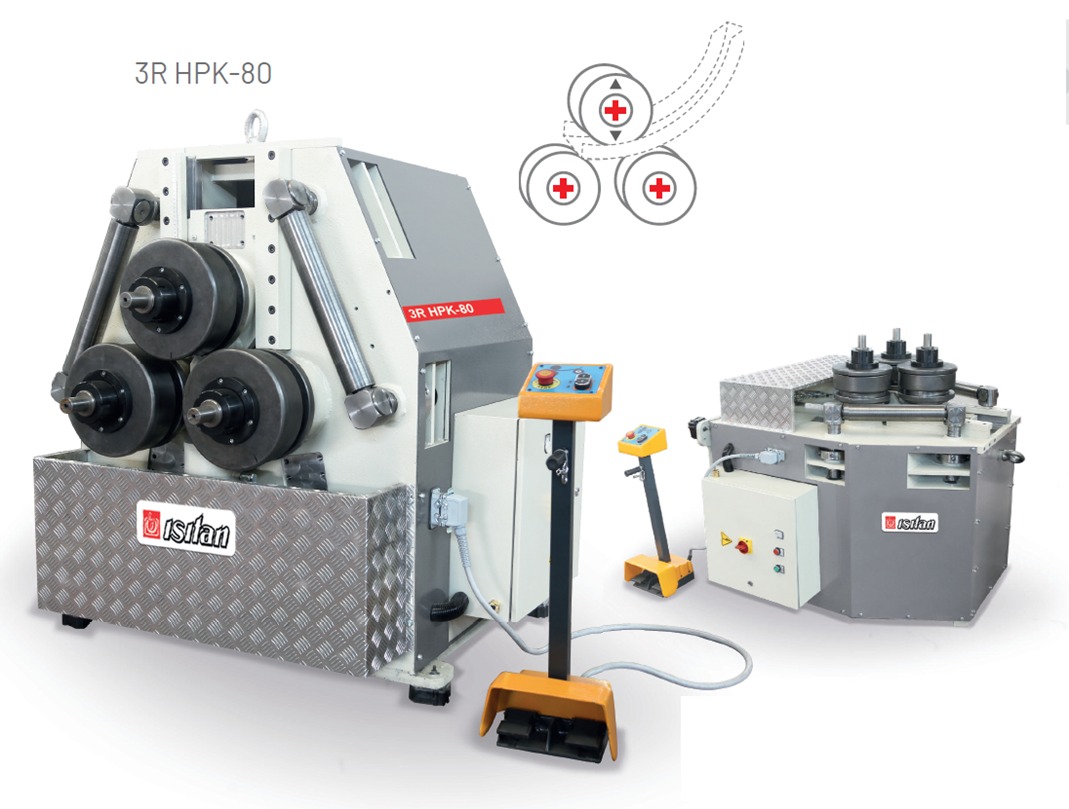 3 ROLLS HYDRAULIC SECTION AND PIPE BENDING MACHINE  MODEL: 3R HPK 80 MADE IN TURKEY